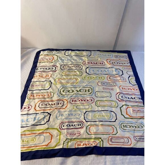 Coach Spellout 100% silk scarf 27x27” - Picture 1 of 5